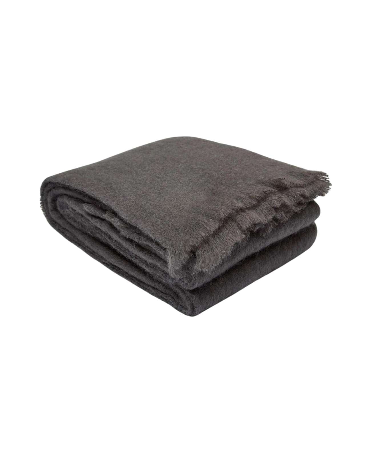 Charcoal Mohair Blanket and Throw