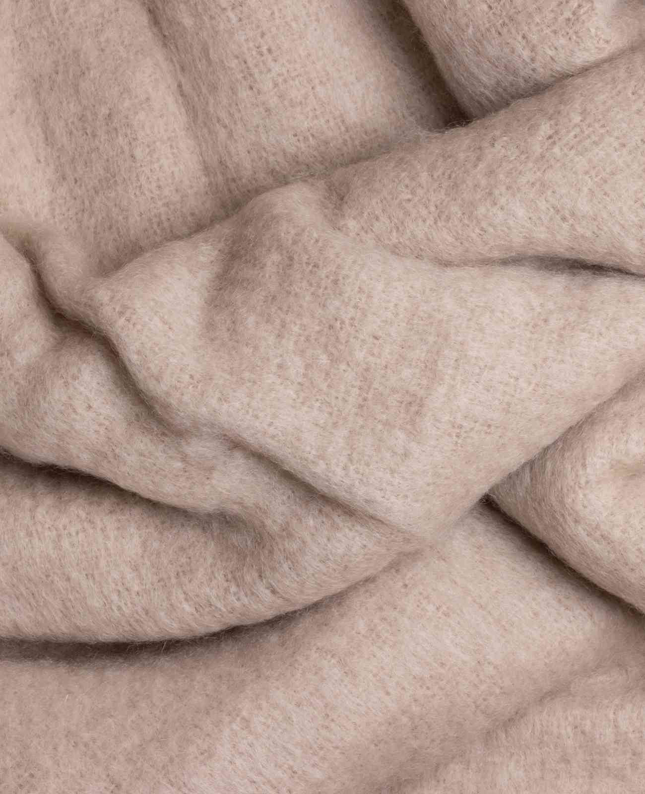 Latte Mohair Blanket and Throw