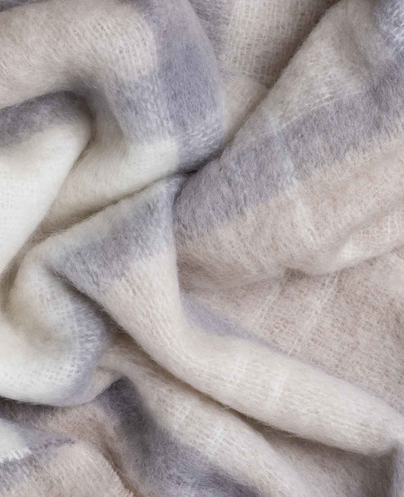 Earth Plaid Mohair Blanket and Throw