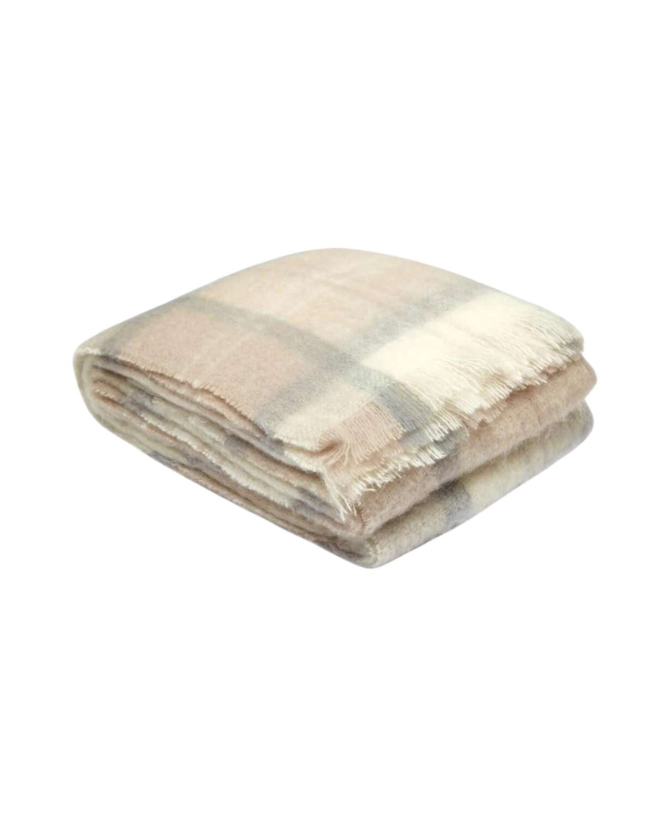 Earth Plaid Mohair Blanket and Throw