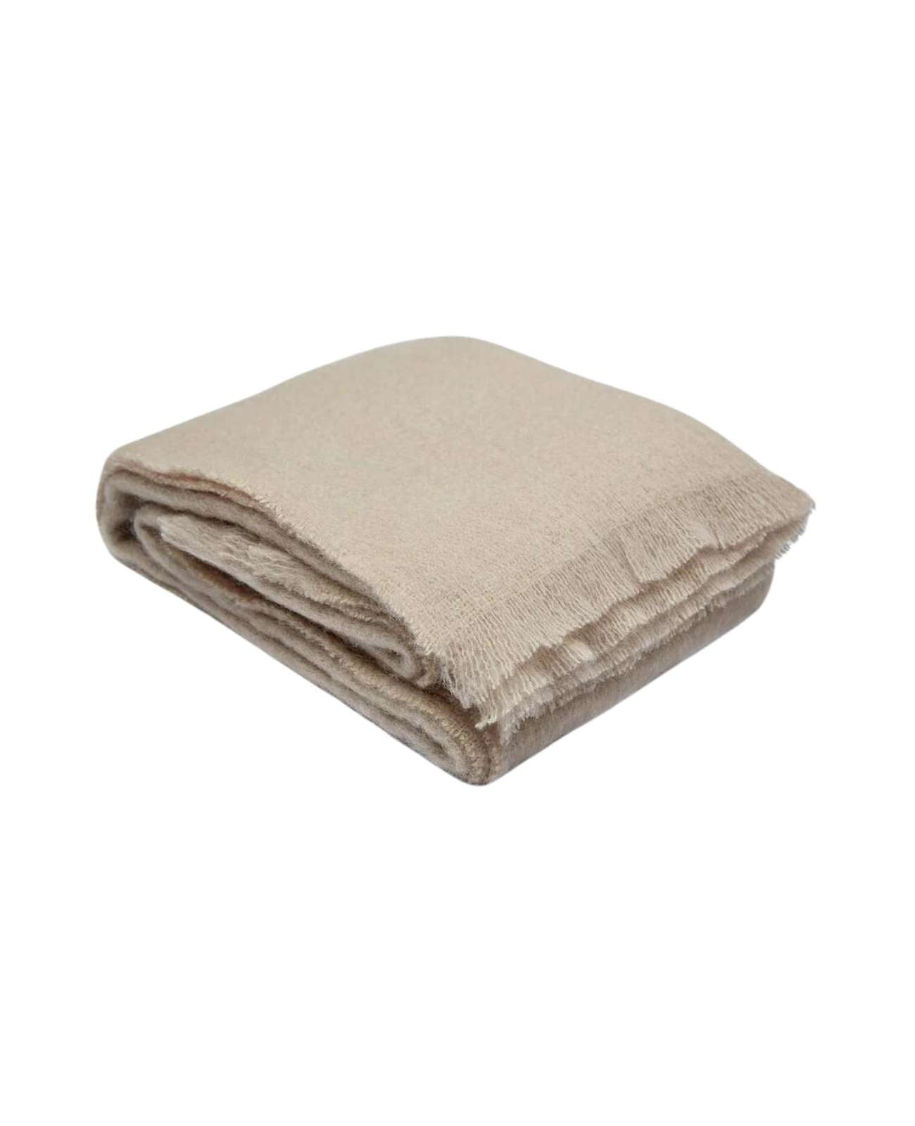 Latte Mohair Blanket and Throw